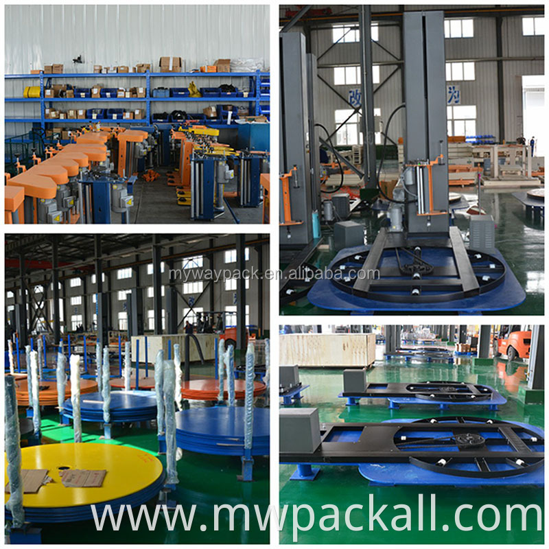 top platen pallet stretch film wrapping machine for lighter and higher goods with CE certification